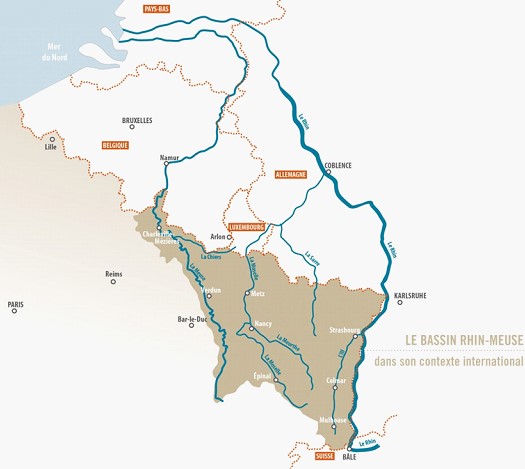 carte du fleuve de la meuse